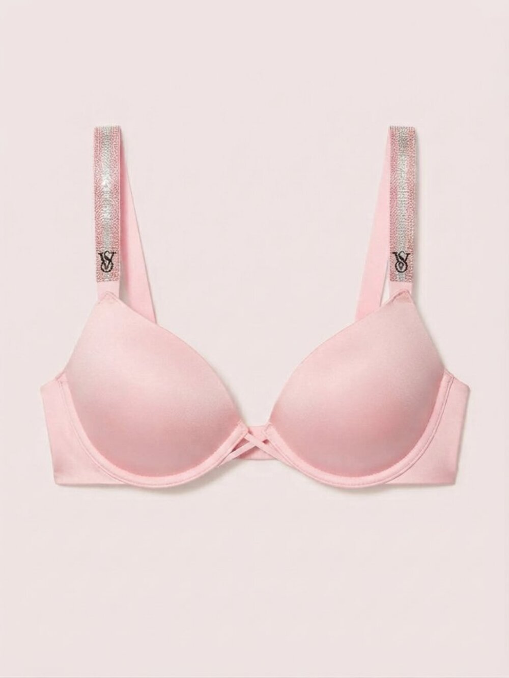 New! Victoria’s Secret Bombshell Logo Shine Strap Push-Up Bra 32D 34934